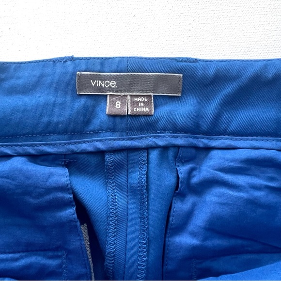 Vince Straight Leg Tuxedo Stripe Ankle Pants in Blue Size 8 - Picture 5 of 12